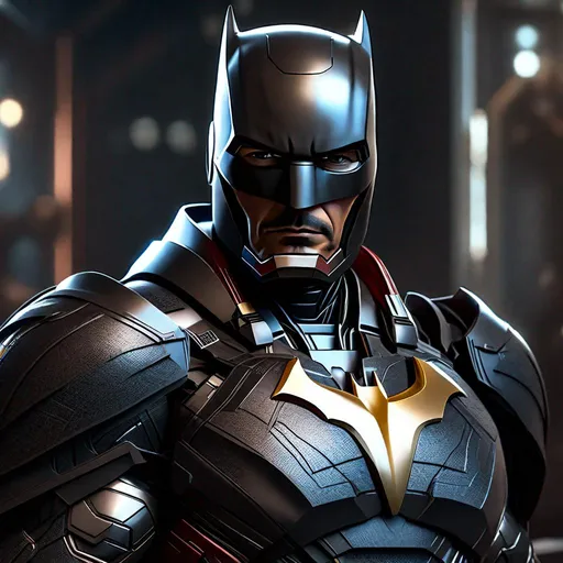 Prompt: Portrait of {Ironman as Batman}, perfect composition, hyperrealistic, super detailed, 8k, high quality, trending art, trending on artstation, sharp focus, studio photo, intricate details, highly detailed,happy face, by greg rutkowski