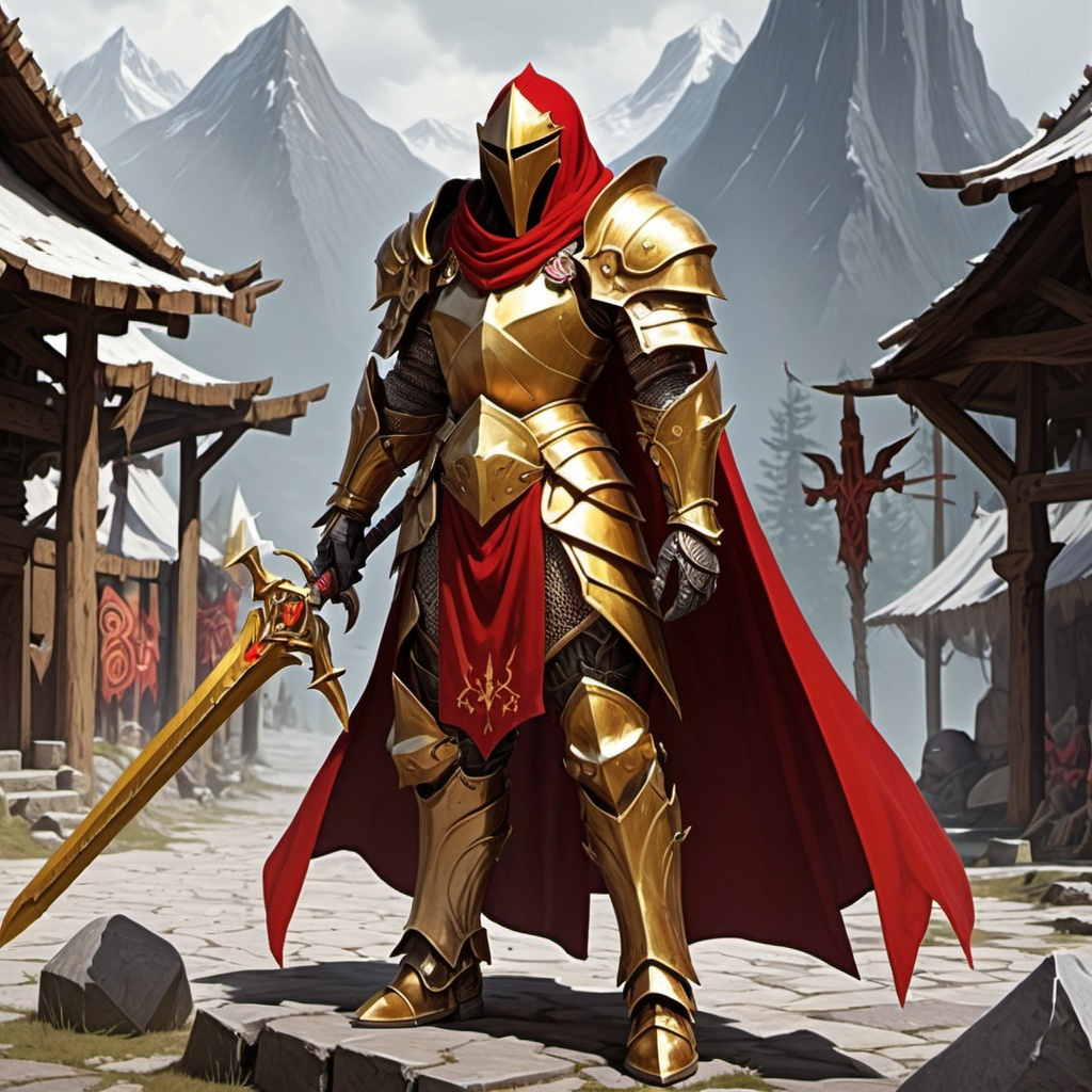 Paladin, Golden Armor, Two Handed Infused Sword with... | OpenArt