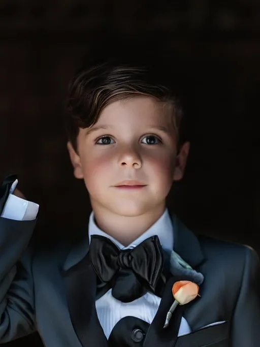 Prompt: Boy in a tuxedo 