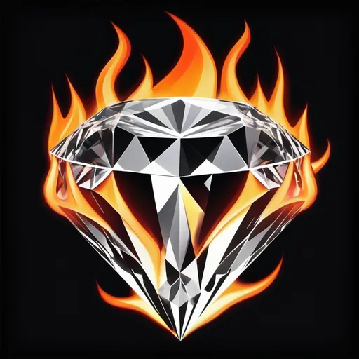 Prompt: diamond with flames