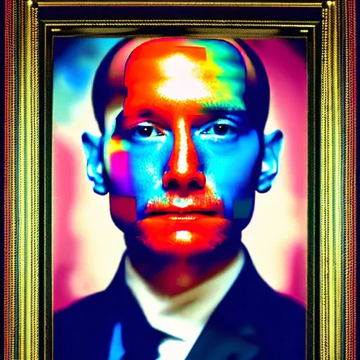 Prompt: What would Artificial intelligence paint if it was to do a self potrait?