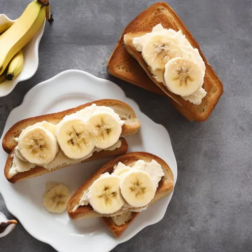 Prompt: banana cheese sandwich on toast