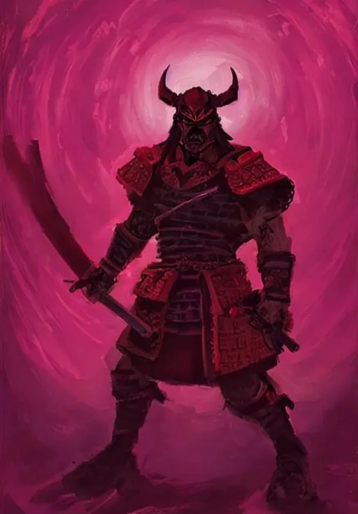 Prompt: Red Orc Samurai
