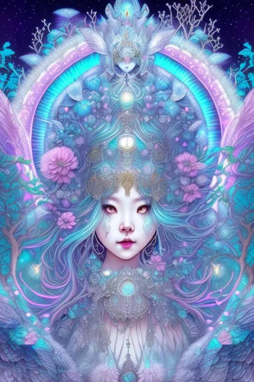 Prompt:       cute adorable funky luminous lunar silvery opalescent imaginary fantasy forest warrior priestess Kitsune, anatomically perfect, centered, isometric, vector t-shirt art ready to print highly detailed cool bio luminescent graffiti illustration of Kitsune, dancing pirouette halo of luminous  moonlight surrounds her, face is covered by highly detailed, luminous color, high detail fine art masterclass ultra-detailed celestial forest fantasy illustration, Prisma oil pencils painted in a detailed shattered splintered broken mirror art style with steampunk elements  centered  mid distance perspective view, Piercing green eyes,  short blonde hair, Prisma Chronos watercolor pencils splash spray splatter  art style  translucent opaline gossamer highlights, twilight gloaming ambient backlighting  some errant rays of moonlight pierce the gathering storm clouds in the background,  ultra-detailed, graphic fine art masterclass graphic drawing  in the style of Brian Froud 128k   