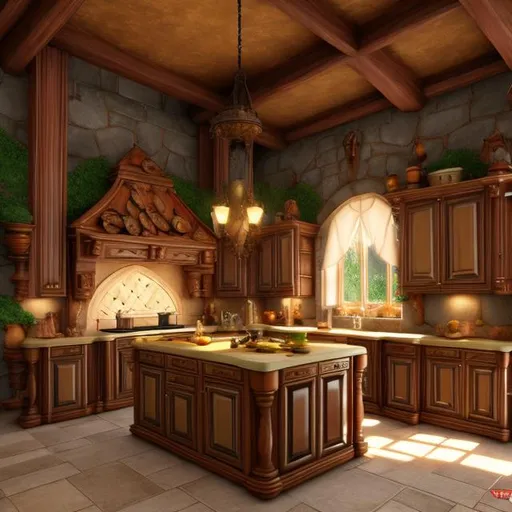 Prompt: fantasy, kitchen interior, UHD, HD, 8K, 