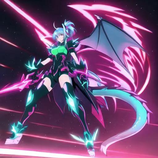 Prompt: neon anime dragon