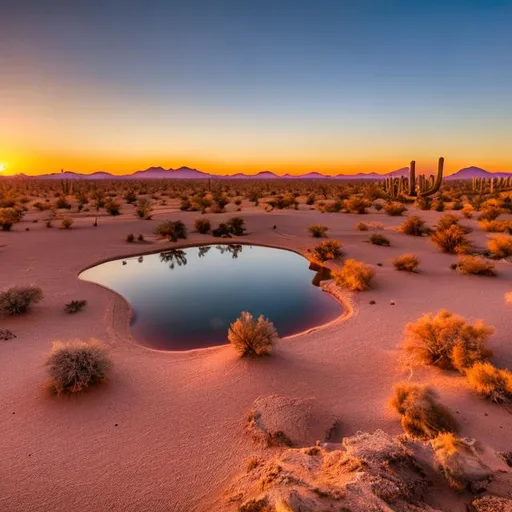 Prompt: giant port in the desert, hyperrealistic imaging, extremely detailed, sunrise, 8K