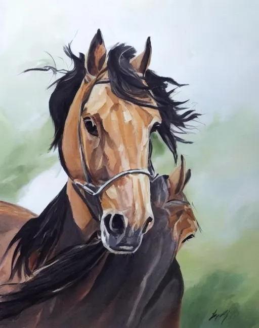 Prompt: galloping horses