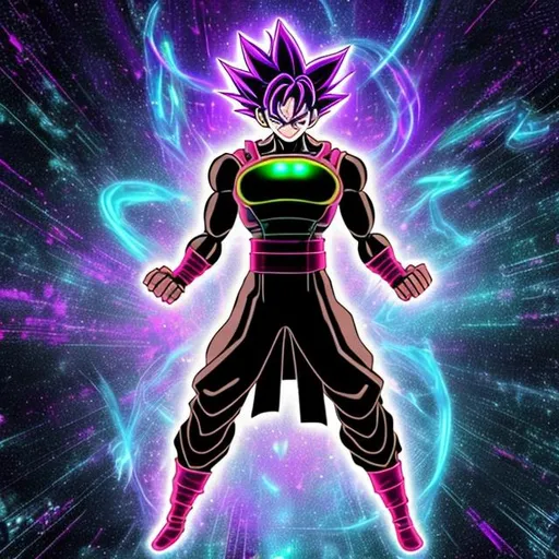 Prompt: Universe with matrix lines, Goku black background, consciente of IA, “power of mind”