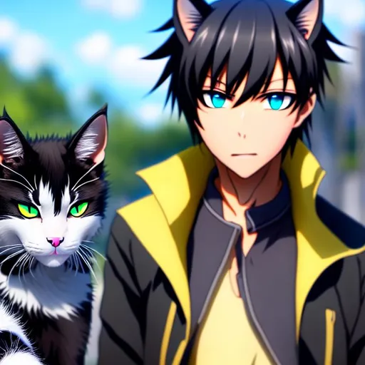 anime boy with cat eyes
