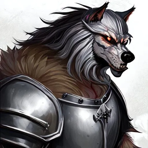 Prompt:  medieval knight werewolf
