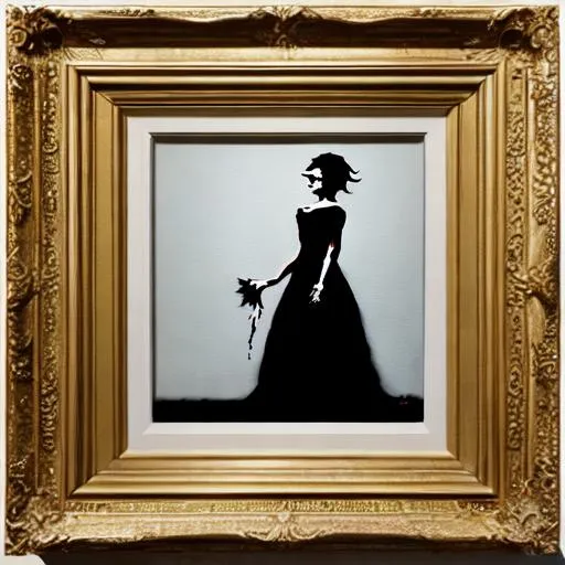 Prompt: Banksy art being sold at a posh auction in metherlands