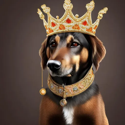 Prompt: k9 with crown on

