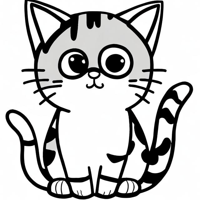 Cute Cat Doodle for Kids - Cat - Posters and Art Prints | TeePublic