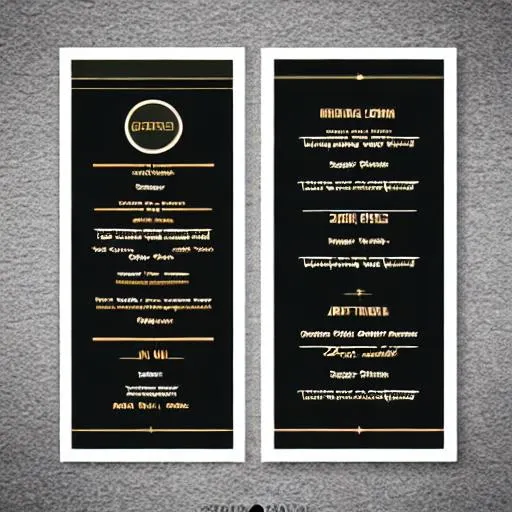 Prompt: art deco style menu card 