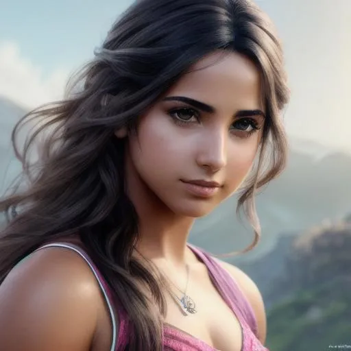 Prompt: Pencil drawing, beautiful Naomi Scott, oil painting, UHD, 8k, Very detailed, beaitiful girl, cinematic, realistic, final fantasy art, trending on artstation, sharp focus, studio photo, intricate details