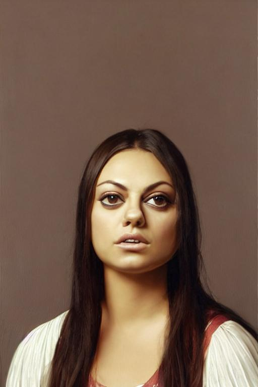 high quality portrait of {Mila Kunis} age of 17, lon... | OpenArt