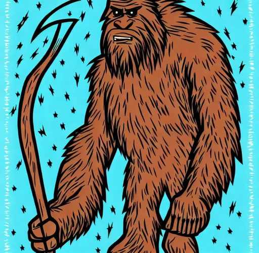 Lightning bigfoot tribal design sasquatch | OpenArt