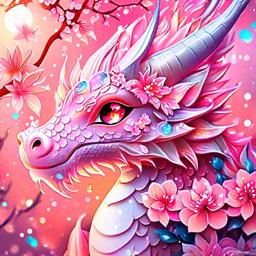 (in dripping art style) dragon faerie, peach colors,...