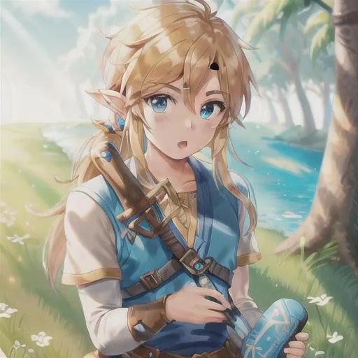 Link from Breath of the Wild, anime style close up! I wanted to