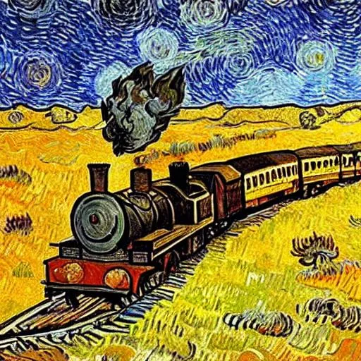 Prompt: Locomotive by Van Gogh