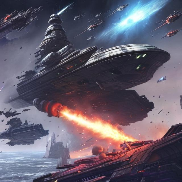 star ship wreck sci-fi space battle epic fleet dama...