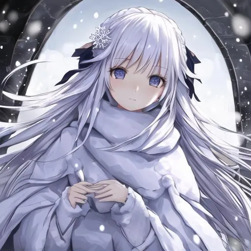 Prompt: beautiful snow girl