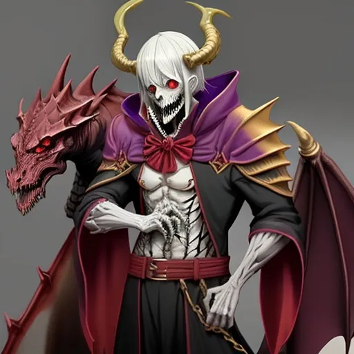 Prompt: ainz ooal grown as a dragon