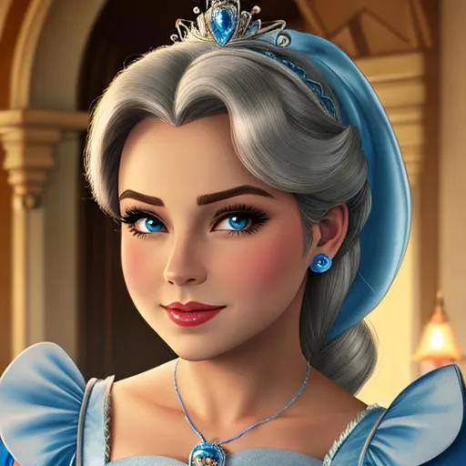 Prompt: princess Cinderella from Disney, facial closeup