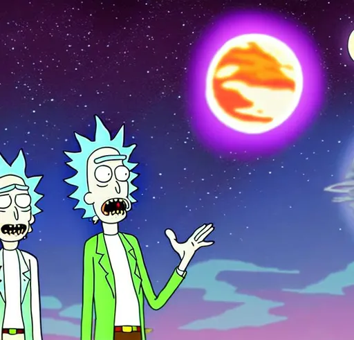 Prompt: Rick and morty moon