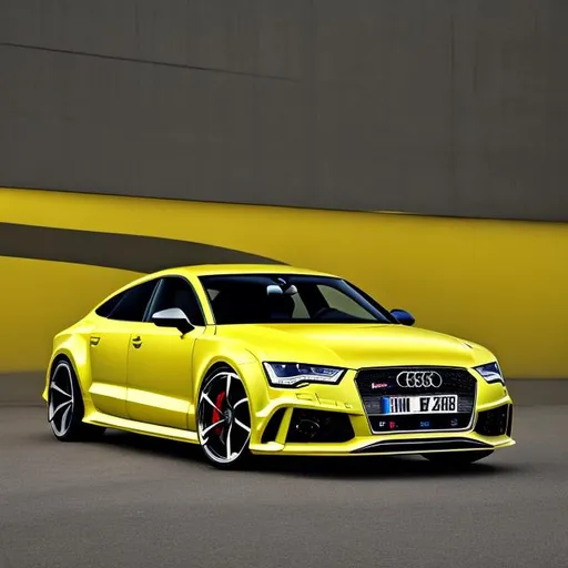 Prompt: yellow audi rs7 busy  full photo