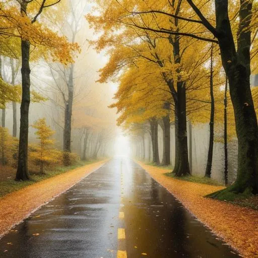 Prompt: long shot super detailed lifelike illustration, intricately detailed, dramatic weather, fall, yellow Leafs, rainy day, forest{background} trees, dramatic rainy day.

masterpiece photoghrafic real digatal ultra realistic hyperdetailed 

 cinematic light, movie, high contrast 


volumetric lighting maximalist photo illustration 4k, resolution high res intricately detailed complex,

soft focus, realistic, heroic fantasy art, clean art, professional, colorful, rich deep color, concept art, CGI winning award, UHD, HDR, 8K, RPG, UHD render, HDR render, 3D render cinema 4D