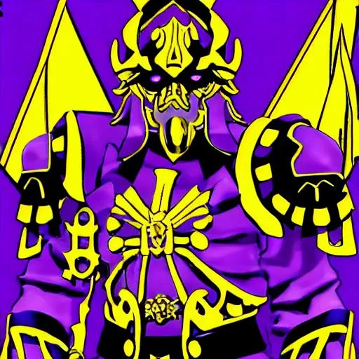 Prompt: radagon of the golden order if he was purple and white