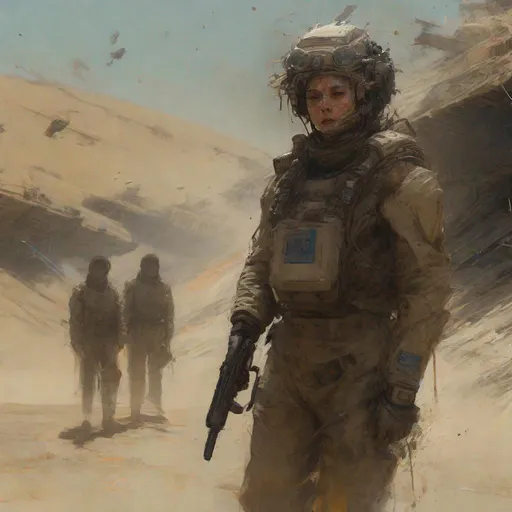 Prompt: a scene from Dune 2021  the film    chani in walk throgh base
masterpiece, textured Speedpaint with large rough brush strokes and paint splatter by Jeremy Mann, Carne Griffiths, Junji Ito, Robert Oxley, Ismail Inceoglu, masterpiece, trending on artstation, particles, oil on canvas, highly detailed fine art, ink painting, hyperrealism | Pixar gloss | polished, Anato Finnstark | Android Jones | Darek Zabrocki, Boris Vallejo, David Palumbo, Donato Giancola, Frank Frazetta, colorful, deep_color vibrant, John Stephens, Jordan Grimmer, John Howe, Julie Bell, Mark Brooks, Dan Mumford | comicbook art | perfect_concept art | 3D shading | bright_colored background radial gradient background | cinematic Reimagined by industrial light and magic fairy_home!, centered, acrylic painting, trending on pixiv fanbox, palette knife and brush strokes, style of makoto shinkai jamie wyeth james gilleard edward hopper greg rutkowski studio ghibli genshin impact, perfect composition, beautiful detailed intricate insanely detailed octane render trending on artstation, 8 k artistic photography, photorealistic concept art, soft natural volumetric cinematic perfect light, chiaroscuro, award - winning photograph, masterpiece, oil on canvas, raphael, caravaggio, greg rutkowski, beeple, beksinski, giger