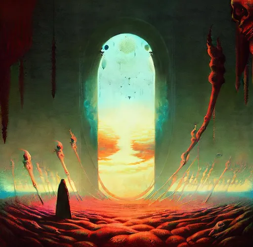 Beyond the Void by Zdzisław Beksiński Digital Illust... | OpenArt