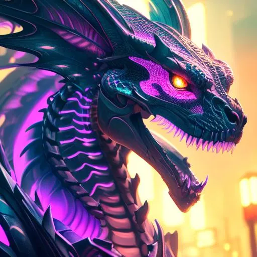 Prompt: Portrait of a roaring neon skeleton dragon with iridescent black markings and a cute face, liminal space streets, perfect composition, hyperrealistic, super detailed, 8k, high quality, trending art, trending on artstation, sharp focus, studio photo, intricate details, highly detailed, by greg rutkowski, illustration, watercolor