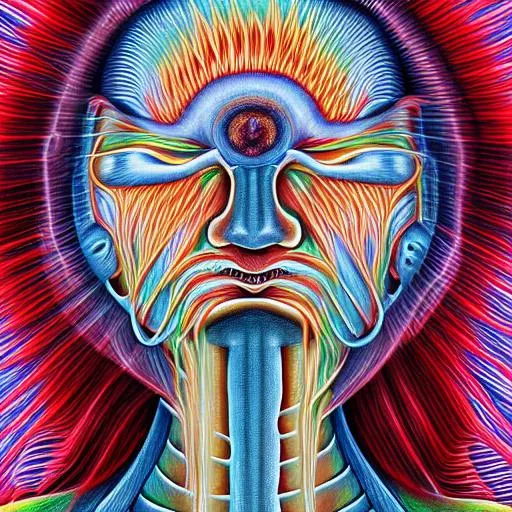 in the style of Alex Grey, Click, click, click, Cli...