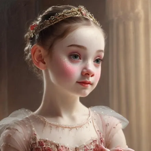 Prompt: Beautiful Ballerina Princess in 1820, {close up}, {background castle}
realistic, super detailed, 8k, high quality, sharp focus, studio photo, intricate details, highly detailed, oil painting, red cheeks