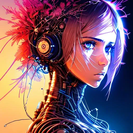 Anime Girl With Headset Vibe To Music Cyberpunk Steampunk Sci-fi Fantasy  Backgrounds