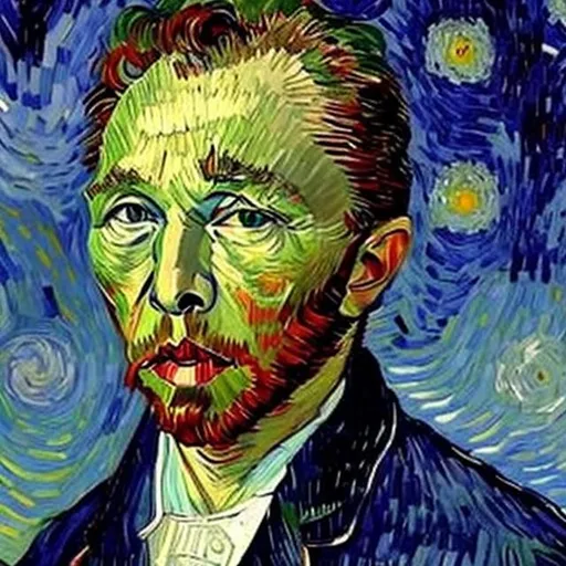 Prompt: Vincent Van Gogh portrait painting of Elon Musk
