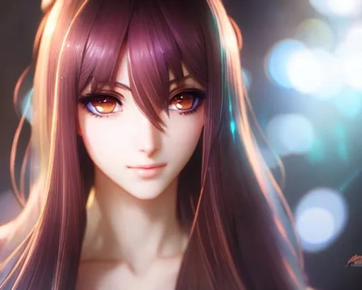 Prompt: Closeup face portrait of a #3238# woman, smooth soft skin, big dreamy eyes, beautiful intricate colored hair, symmetrical, anime wide eyes, soft lighting, detailed face, by makoto shinkai, stanley artgerm lau, wlop, rossdraws, concept art, digital painting, looking into camera