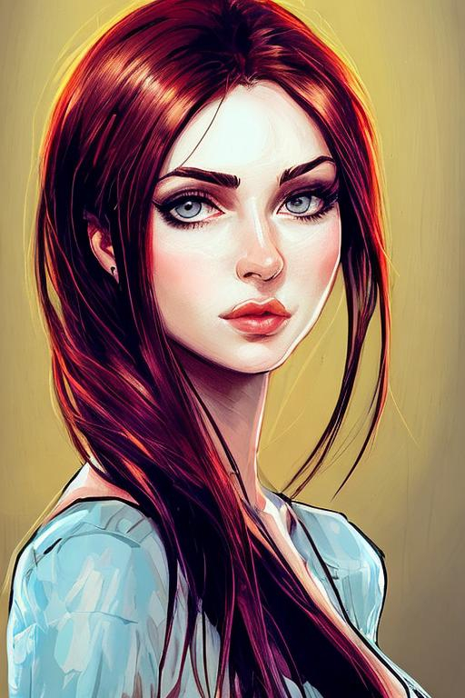 Beautiful woman cartoon portrait | OpenArt