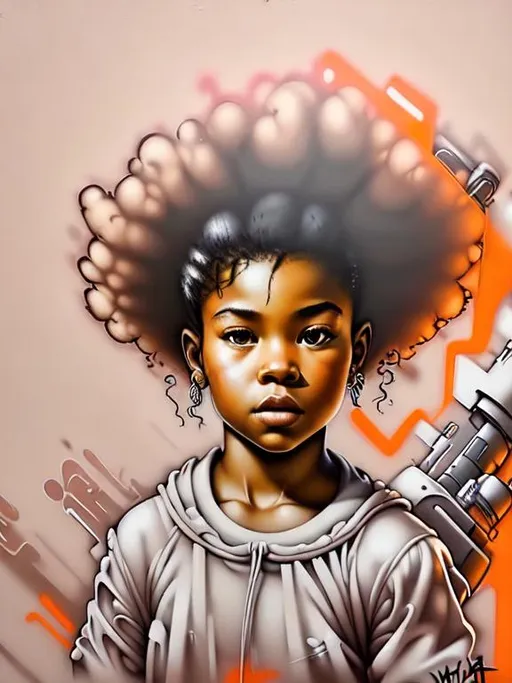 Prompt: Young Female afro futuristic