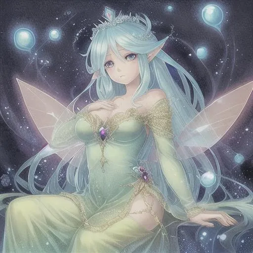 Prompt: beautiful fairy queen drawing