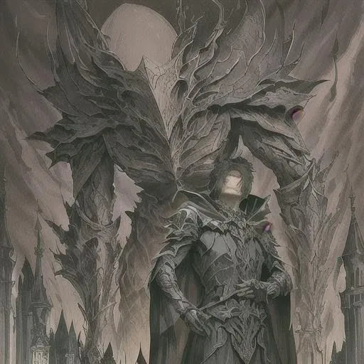 Prompt: photo a closeup of a single hooded armored cleric man standing on a building in an ancient gothic city, dark fantasy, drawn by Anthony Chong Jones, centered, intricate, elegant, masterpiece, highly detailed, concept art, smooth, sharp focus, character design, gothic, by Shi Zhonggui, art style of marc simonetti, necromancy, intricate depth and detail, character centered on image, book cover