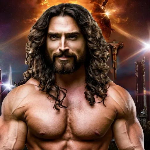 Prompt: Super Jacked Jesus 