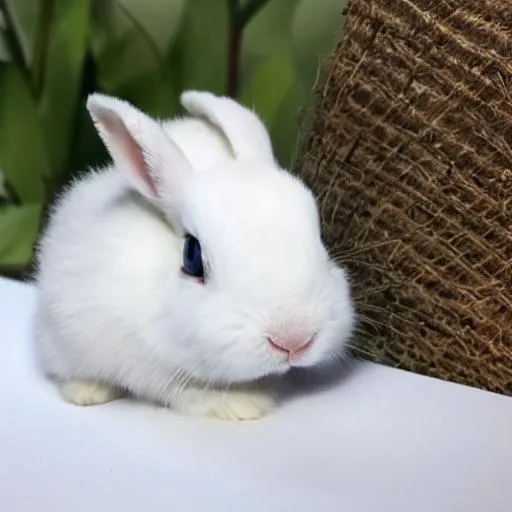 black and white baby rabbit