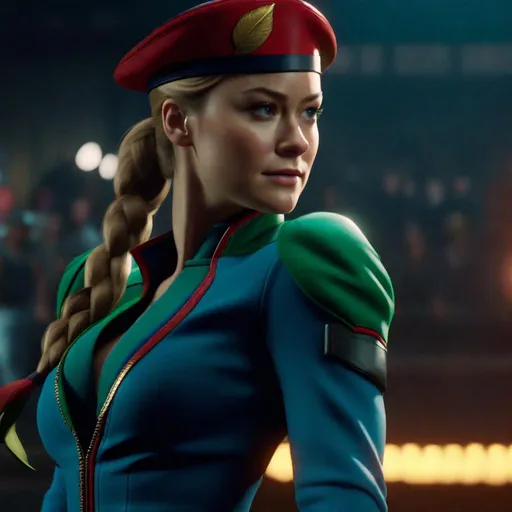 Prompt: Screen grab of {brie Larson as live action tv cammy from Street fighter produce by netflix},perfect composition, hyperrealistic, super detailed, 8k, high quality, trending art, trending on artstation, sharp focus, studio photo, intricate details, highly detailed,happy face, by greg rutkowski