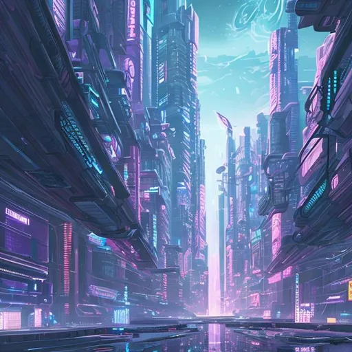 Prompt: cyberpunk city space port
