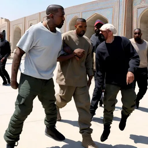 Prompt: Kanye invading Uzbekistan
